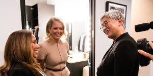 Stella Assange and lawyer Jennifer Robinson meet Foreign Affairs Minister Penny Wong in Canberra.
