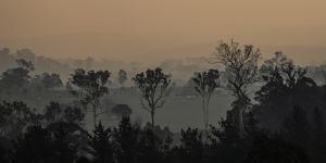 Heavy smoke from bushfires nearby the Bega Valley.