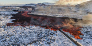Iceland volcano erupts again as lava fountains disrupt heating and roads