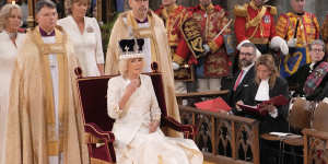 Queen Camilla’s coronation outfit was steeped in tradition. 