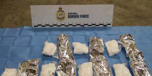 Ice seized by Australian Border Force officials earlier this year.