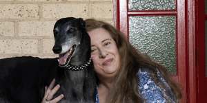 Erika Wadlow-Smith with Whisper,her retired greyhound