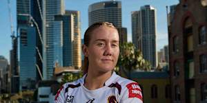 Tamika Upton at Circular Quay ahead of the NRLW grand final.