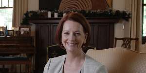 Julia Gillard in the drawing room of The Lodge,2012.