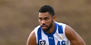 Run out of chances:North Melbourne’s Tarryn Thomas.