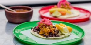 Lunchtime tacos are hidden in the alley behind Cala restaurant.