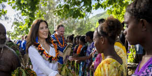 Danish Crown Princess Mary visited Pele Island in Vanuatu on Sunday,23 April.