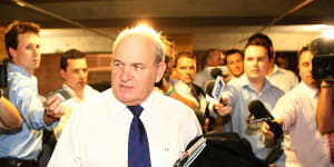 Ron Joseph leaving a meeting with the AFL about relocating North Melbourne to the Gold Coast in 2007.