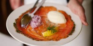 Marinated salmon and dill.