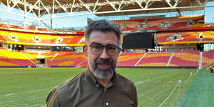 Populous architect David Johnston back at Suncorp Stadium,the venue he helped design,last week.