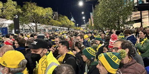 Transport chaos at Sydney Olympic Park rail station after the Women’s World Cup semi-final.