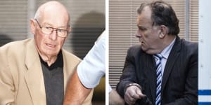 Roger Rogerson (left) and Glen McNamara during their trial for the murder of Jamie Gao during an"inept"drug rip-off.