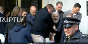 Julian Assange was arrested outside the Ecuadorian embassy in London on Thursday.
