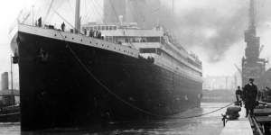 The Titanic leaving Southampton on April 10,1912.
