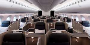 The Qantas Dreamliner features 42 business-class seats.