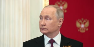 Vladimir Putin ahead of his Victory Day speech in Moscow.
