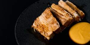 Pork belly bossam with Australian free-range pork and meljeot sauce at Kobo in Sydney's CBD. 