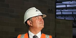 Executive project director Wayne Hitches views construction of Anzac Hall at the Australian War Memorial.