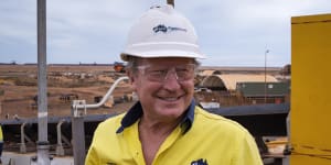 Fortescue executive chairman Andrew Forrest in Port Hedland where Iron Bridge magnetite is loaded onto ships.