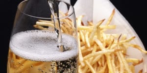 John Noble:'French fries are one of the best combinations with champagne.'