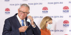 NSW Health Minister Brad Hazzard and Chief Health Officer Dr Kerry Chant on Sunday.