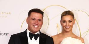 Karl Stefanovic and Jasmine Yarbrough at last year’s Logies on the Gold Coast.