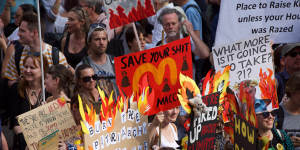 Thousands of protesters in Sydney calling for action on climate change earlier this year.