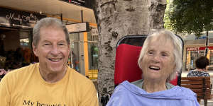 Jim and Maureen on one of their regular trips to Manly seafront.