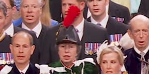 Prince Harry,Duke of Sussex at the coronation of King Charles III and Queen Camilla at Westminster Abbey,on May 6,2023.