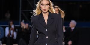 Brunsdon’s dream outfit for Princess Diana at the coronation was worn by Gigi Hadid at the autumn 2023 Versace runway show in Los Angeles.