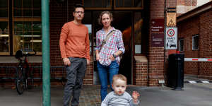 Alex Mackay and Jess Miller with their daughter Joanna outside SDN Ultimo.
