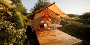 Comfy safari-style tents are everywhere for those who prefer to glamp.