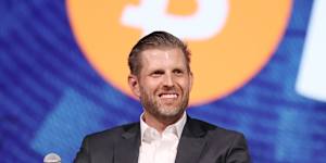 Eric Trump holds a large stake in closely held American Bitcoin,which he co-founded in March.