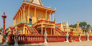 The temple complex in Angkor Ban,on the banks of the Mekong River. 