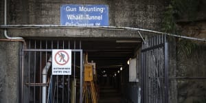 The entrance to Gun Mounting Wharf Tunnel,under Garden Island.
