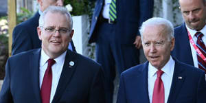 Prime Minister Scott Morrison and US President Joe Biden meet in Cornwall for the G7 leaders meeting.
