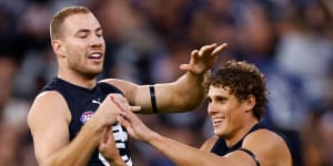 Harry McKay and Charlie Curnow kicked 10 goals between them against North Melbourne.