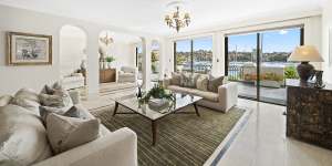 The two-bedroom Kirribilli unit has front seat views of Sydney Harbour.