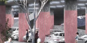 An artist’s impression of the Glenferrie Station commuter car park in Hawthorn,which will no longer go ahead.