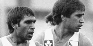 The young Sonja Hood saw star North Melbourne players Jim (left) and Phil Krakouer targeted by racism on the field.