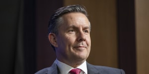 Minister for Health and Aged Care Mark Butler at the press club on Tuesday.