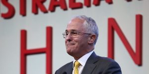 Malcolm Turnbull gives a speech at Australia Week 2016 in Shanghai.