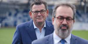 Daniel Andrews and Martin Pakula,a senior minister in his government between 2014 and 2022.