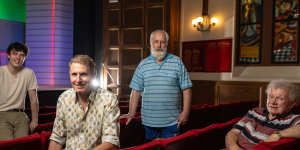 (From left) Andrew Badger,Barry Nielsen,president of the Genesian Theatre Company,and members Michael Schell and Grant Fraser. 