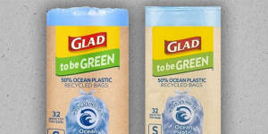 The Glad bags boasting 50 per cent ocean plastic.