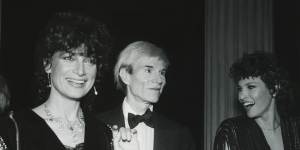 Daniela Morera (left),Andy Warhol and Raquel Welch at the 1980 Met ball.