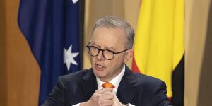 The Uluru Statement was “a hand out just saying please hold it,” Albanese said,linking his hands and looking to House.