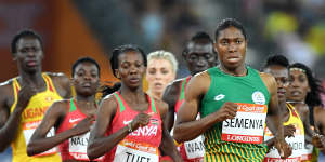 Caster Semenya during the Women's 800m Final on day nine of the XXI Commonwealth Games in 2018.
