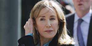 Actress Felicity Huffman arrives at federal court in Boston.