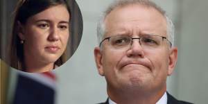Prime Minister Scott Morrison apologised to former Liberal staffer Brittany Higgins,inset. 